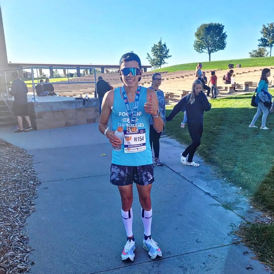 Alejandro Garcia, of Chappell, was the overall winner in the half marathon. He ran the 13.1 mile course in 1:10:43.