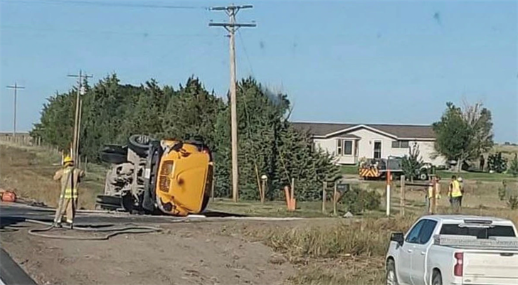 A semi-tractor-trailer and Chase County school bus crashed Tuesday afternoon.