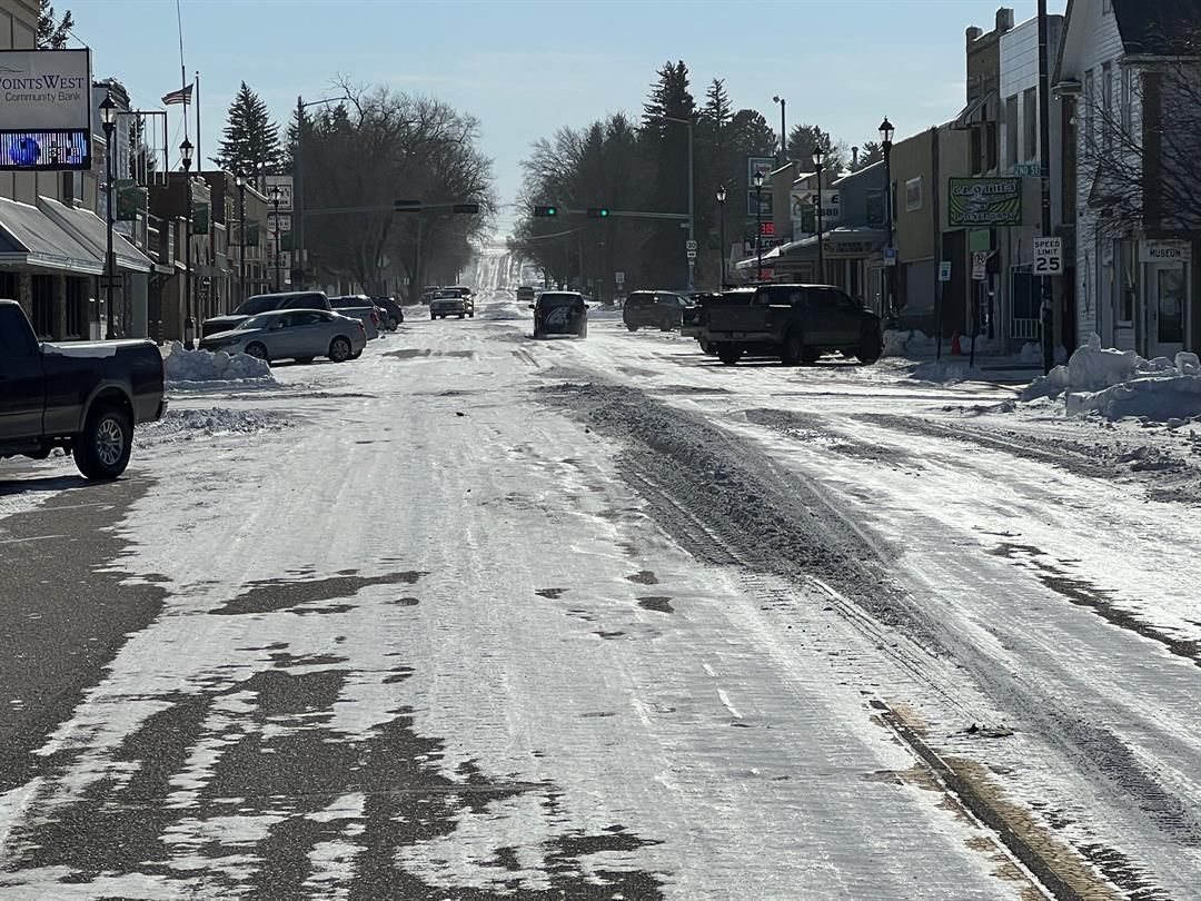 High winds and low temperatures keep Kimball covered in snow, and in