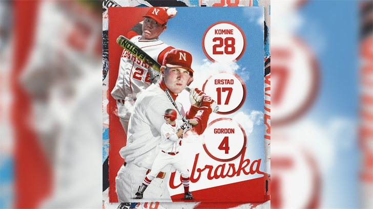 Nebraska retiring jersey numbers for Erstad, Gordon, and Komine