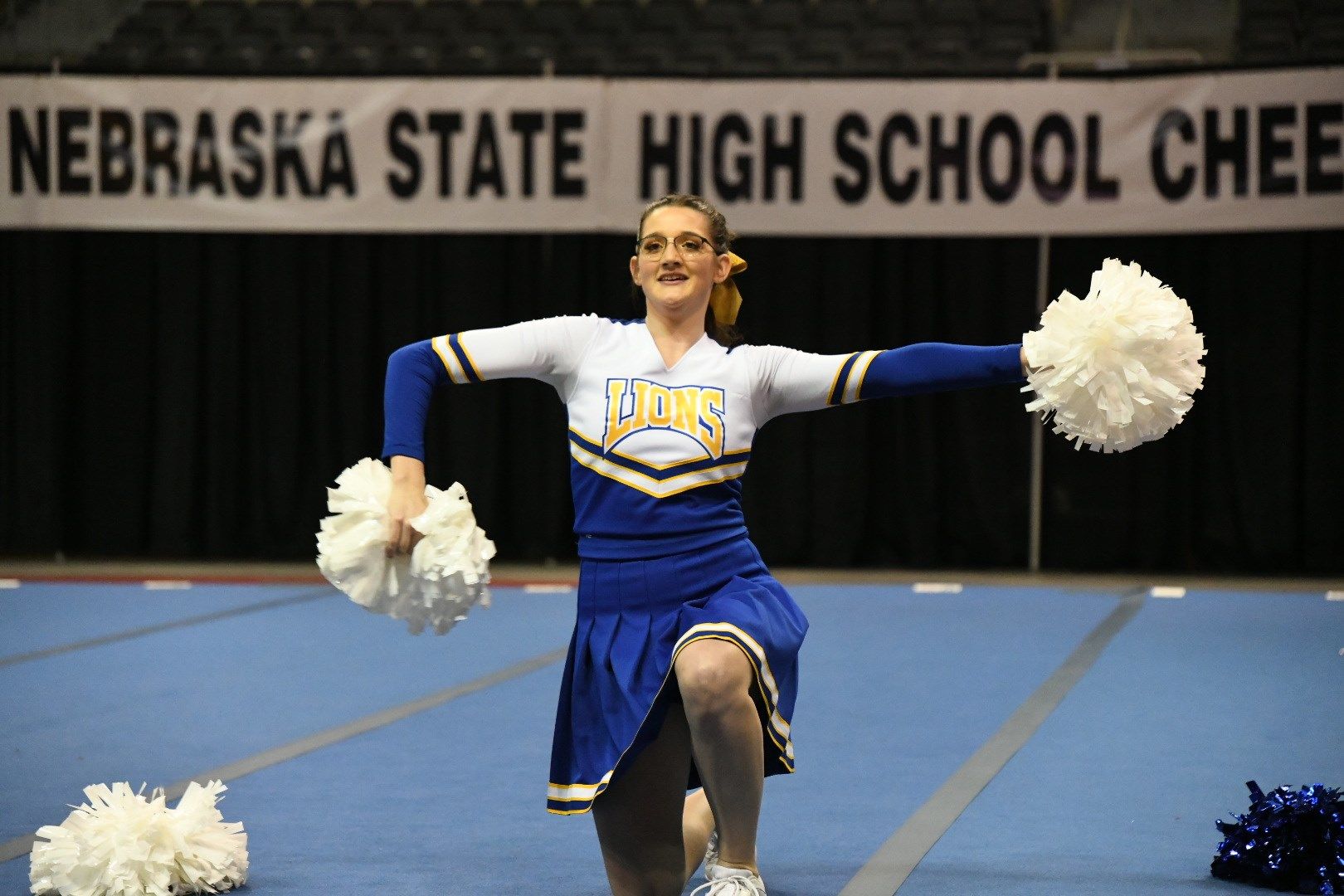 Morrill High School cheerleader competes as a single member team