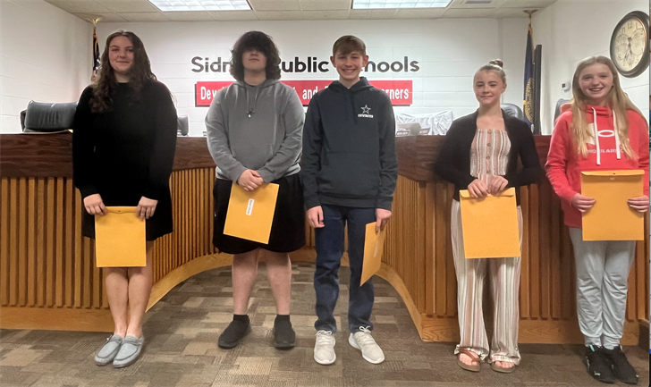 Pictured from left: Leeann Mulleavey, Noel Onate, Barrett Weigand, Ravyn Cottam and Callie Dickman; not pictured: Isak Doty.