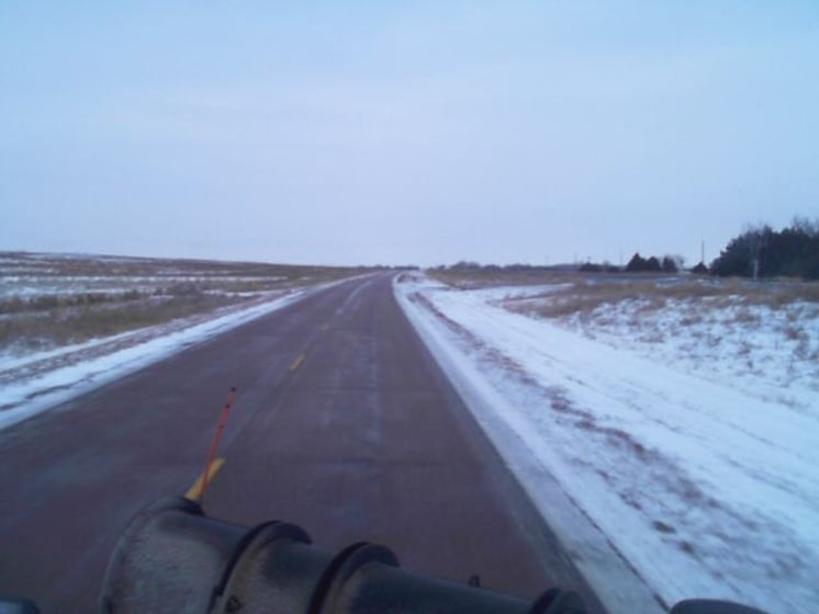 A Nebraska Department of Transportation snow plow clears Highway 30 near Sidney on Wednesday, Dec. 27, 2023.