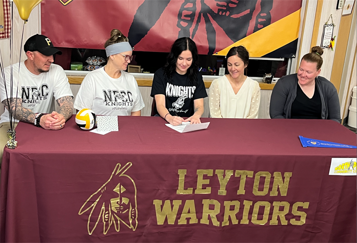 Leyton High School's Trinity Buetler signed to play volleyball at North Platte Community College today.