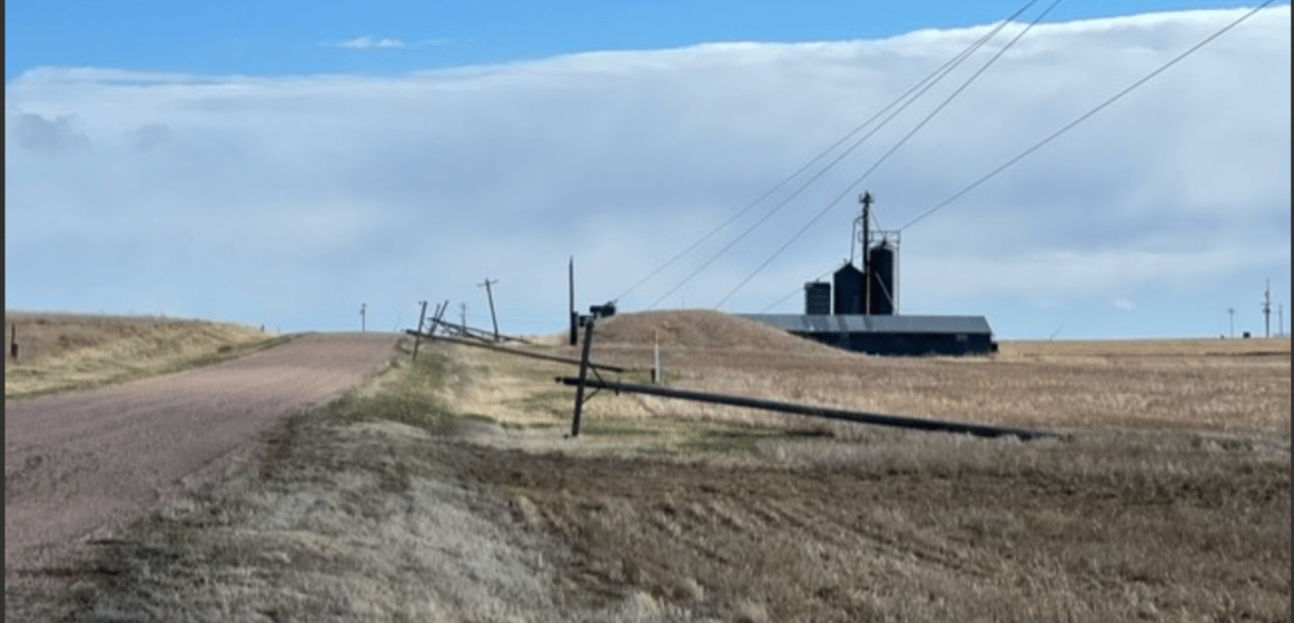 Wheat Belt Public Power District is removing downed power poles by FEMA and EPA guidelines.