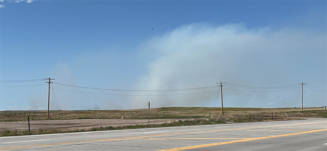 Smoke could be seen from near Bridgeport June 18 as firefighters battled a grass fire described as southwest of Alliance.