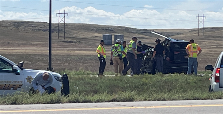 First responders were called to a single vehicle accident west of Sidney today.