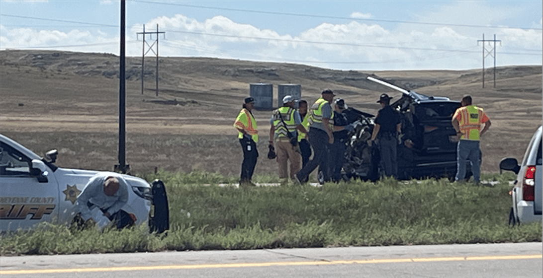 First responders were called to a single vehicle accident west of Sidney today.