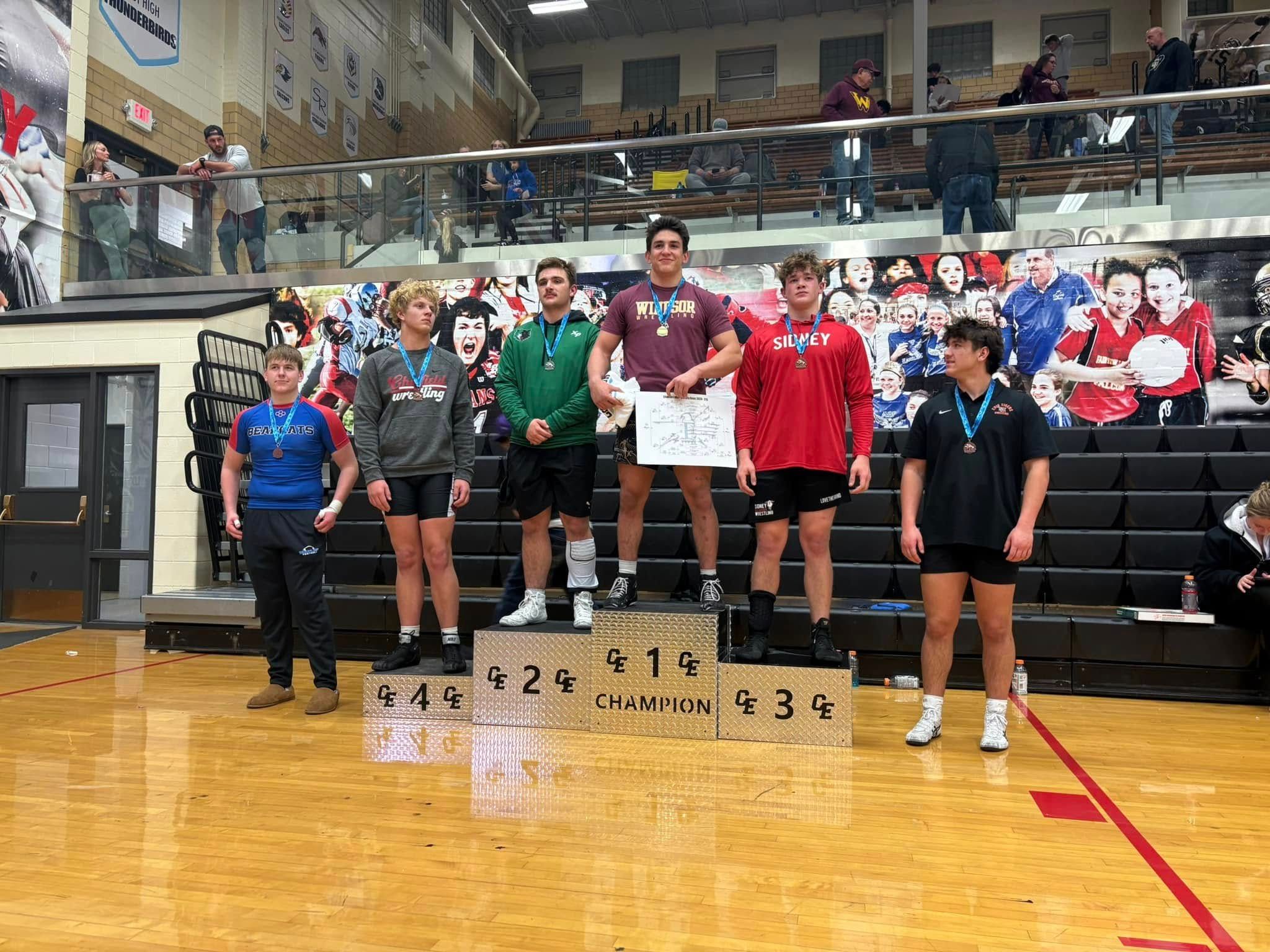 Sidney's Cayson Boltjes finished third at 215 pounds in the Charlie Lake wrestling tournament in Cheyenne on Saturday.