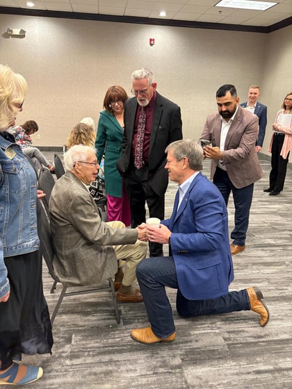 World War II Veteran Harry Lynn, 102, was honored by Governor Jim Pillen on March 14th in Scottsbluff.