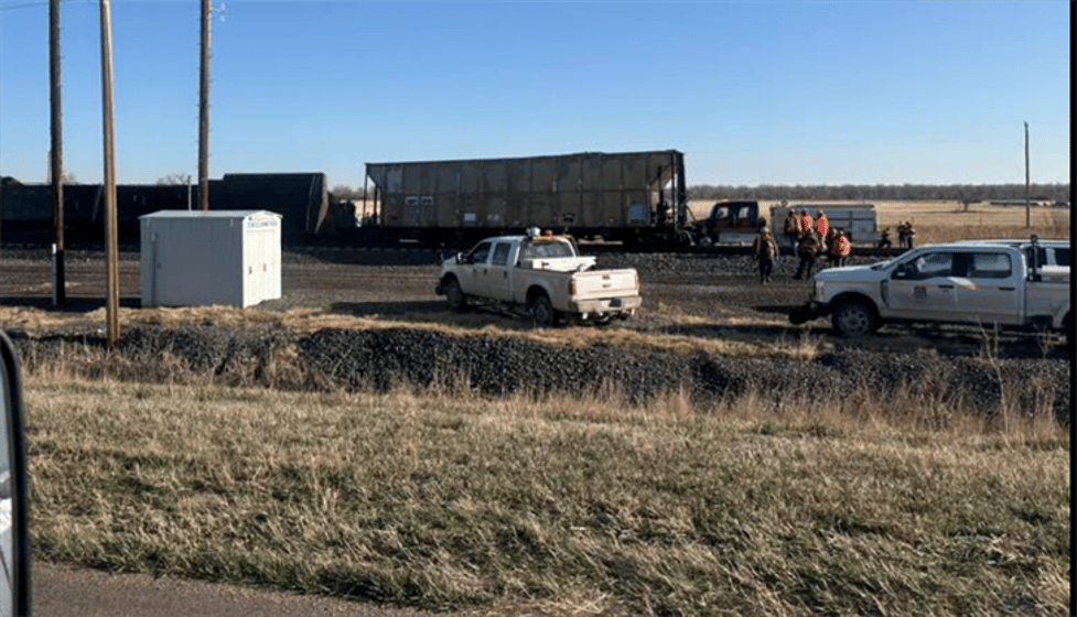 A freight train derailed between McGrew and Bayard, Neb., today.