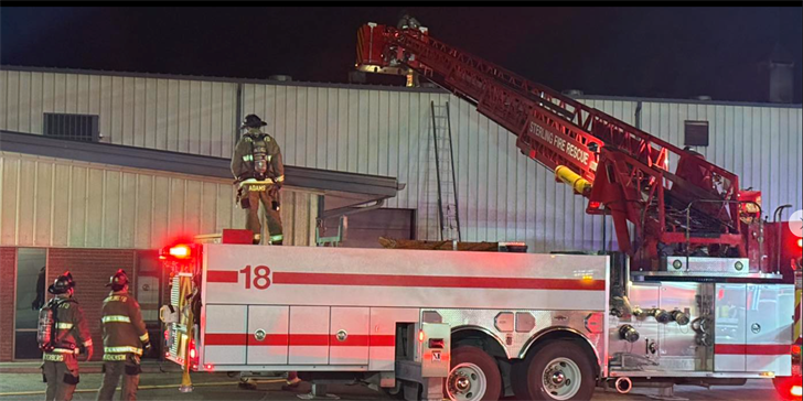 Sterling and Merino firefighters responded to a report of a roof fire at Nichols Tillage Tools in Sterling.