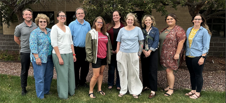 Pictured from left: Hunter Arterburn, Cheryl Burkhart-Krissel, Jamie Bright, Joe McCarn, Becky Rowan, Toshia Jones, Amber Fields, Julie Shoemaker, Malarie Gabel and Alisha Juelfs.