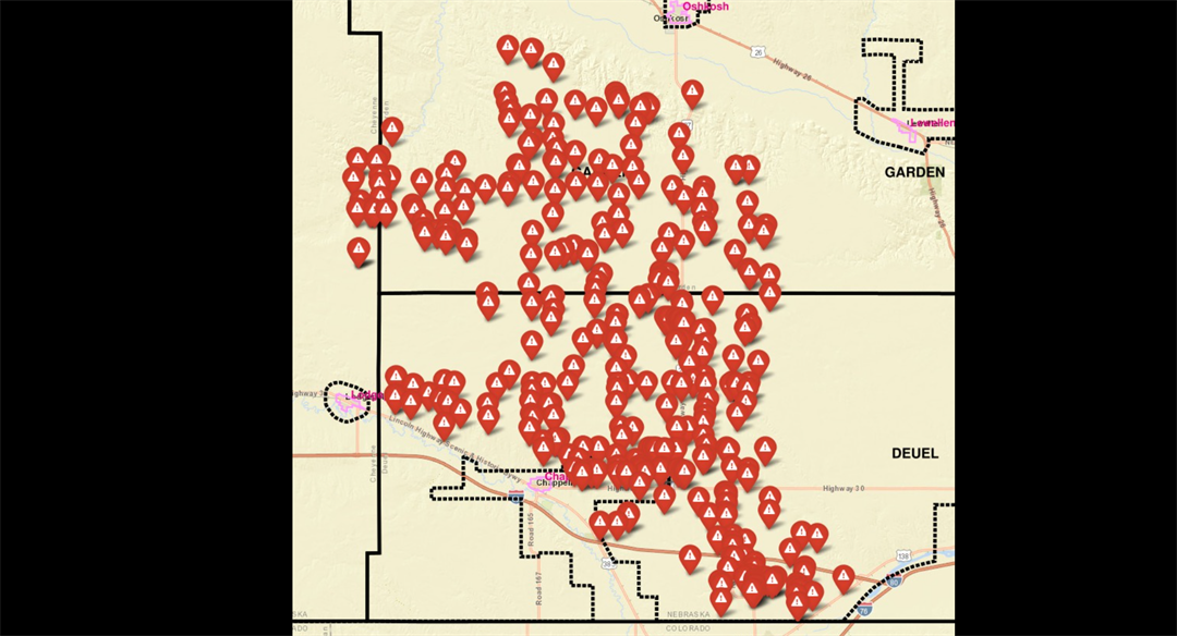 Wheat Belt Public Power District officials reported power outages near Chappell this morning.