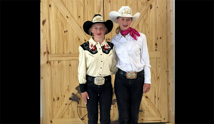 From left: Lady in Waiting Aspyn King and Cheyenne County Fair Queen Austin Hurt.