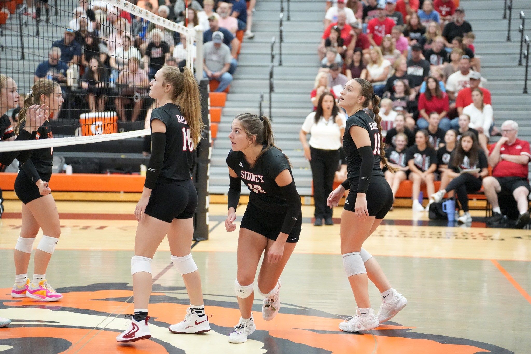 Sidney sets up their attack against Sterling High School in the Lady Raiders 2025 season opener in August.