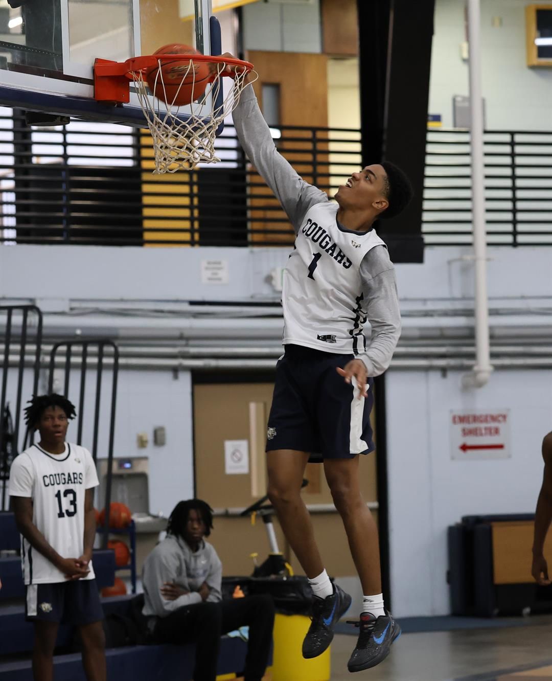 WNCC's Noah Jones goes up for a dunk during the first day of official practice on October 1.