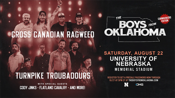 Cross Canadian Ragweed, Turnpike Troubadours to play Memorial Stadium in August 2026