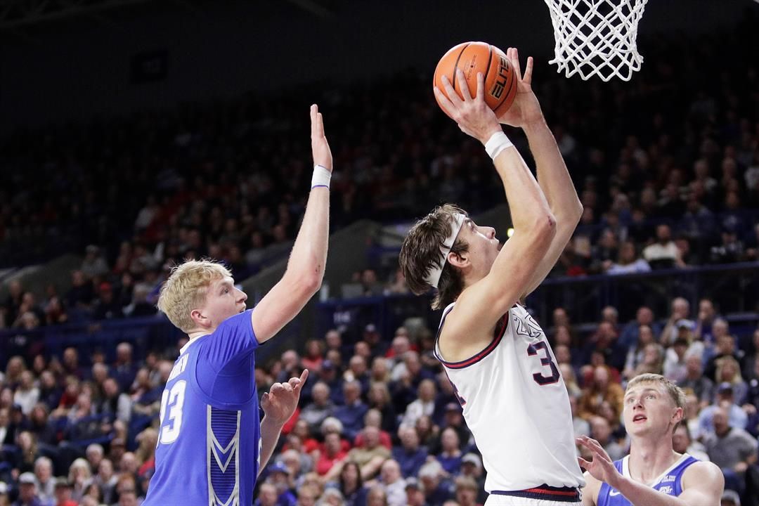 College hoops roundup: No. 19 Gonzaga dominates 2nd half in 90-63 win over No. 23 Creighton