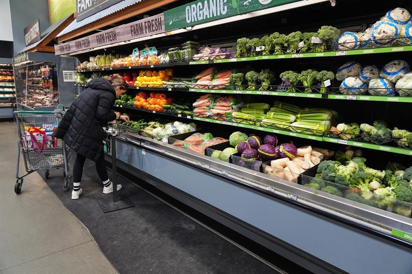 A person shops for produce, which is covered by the USDA Supplemental Nutrition Assistance Program (SNAP), at a grocery store in Baltimore, Monday, Nov. 10, 2025.