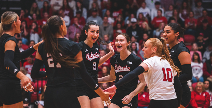Nebraska sweeps Indiana to clinch outright Big Ten volleyball title