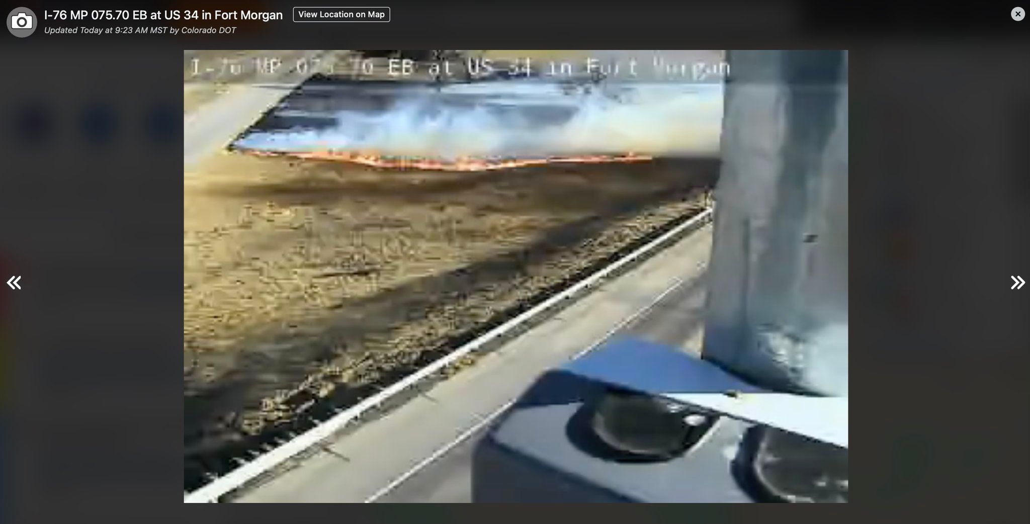 Grass fire near I-76 west of Fort Morgan contained