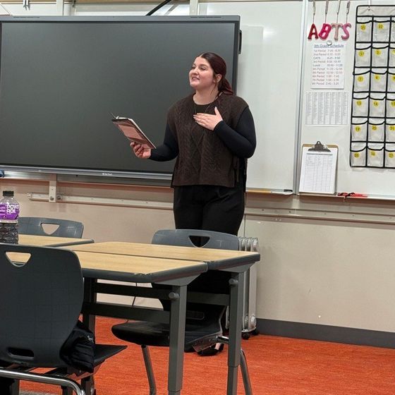 Senior Skyla Stierwalt placed first in Poetry at the Scottsbluff Bearcat Speech Meet Saturday.