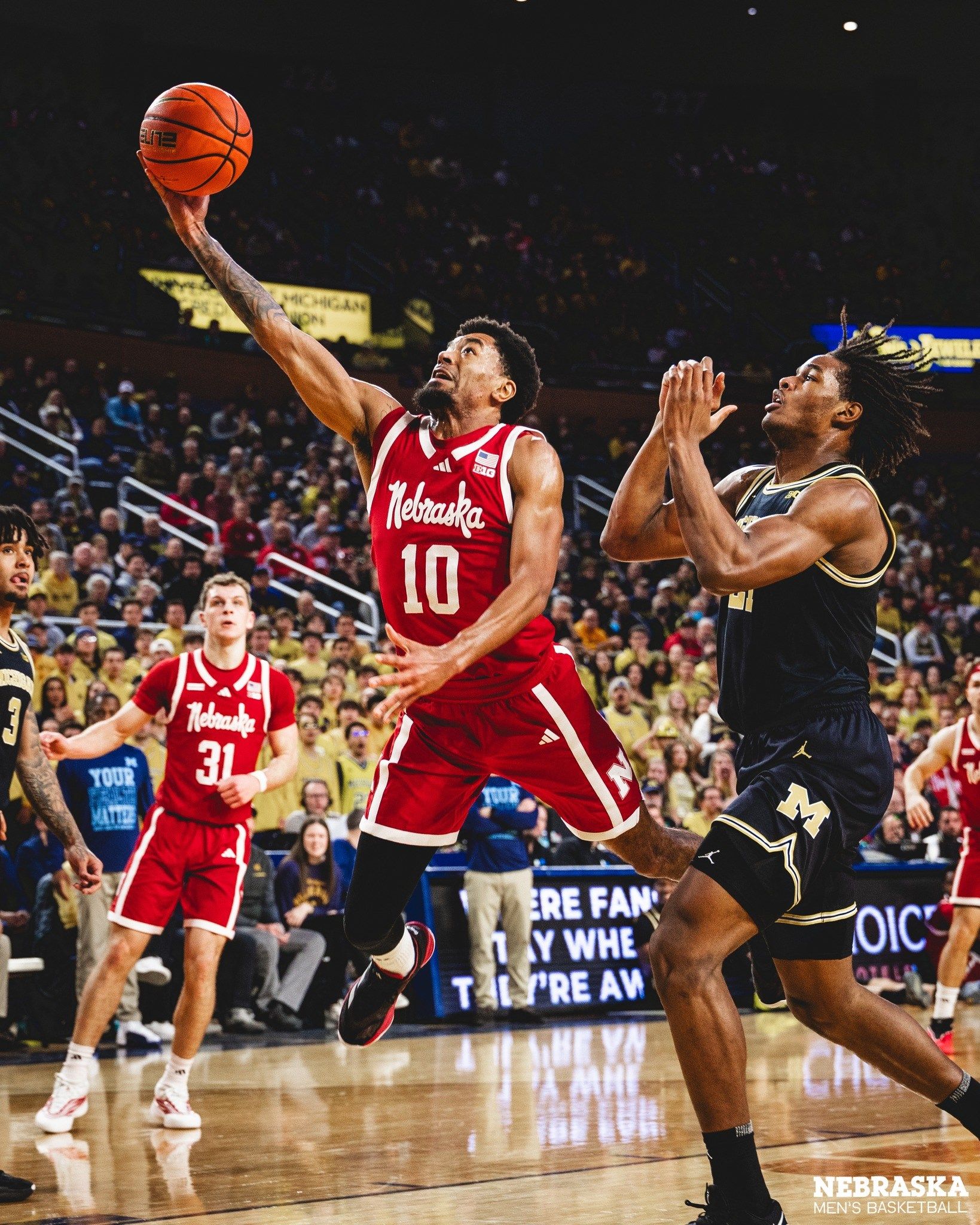 No. 5 Nebraska's run of 24 wins in a row is over. It was the nation's longest streak since 2014-15